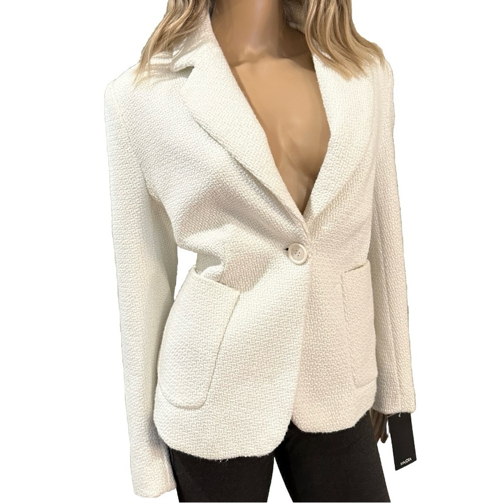 White Textured Blazer Jacket Women’s Size 10 NWT